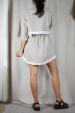 L'Ensemble Chemise Taupe - Pièce unique faut le voir porté © - Coton & Broderie anglaise - T. 38 & 40 - Max reco 1m66