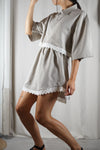 L'Ensemble Chemise Taupe - Pièce unique faut le voir porté © - Coton & Broderie anglaise - T. 38 & 40 - Max reco 1m66