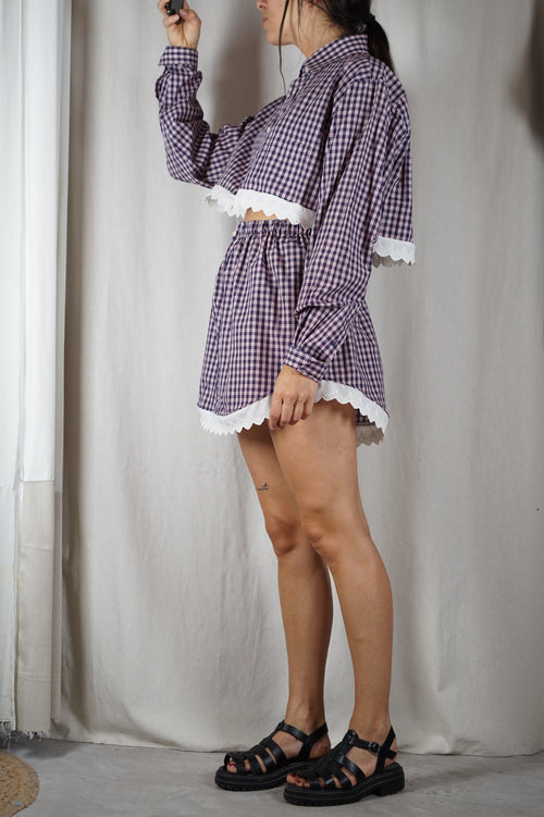 L'Ensemble Chemise imprimé - Pièce unique faut le voir porté © - Coton majoritaire & Broderie anglaise - T. 34 & 36 - Max reco 1m63/64