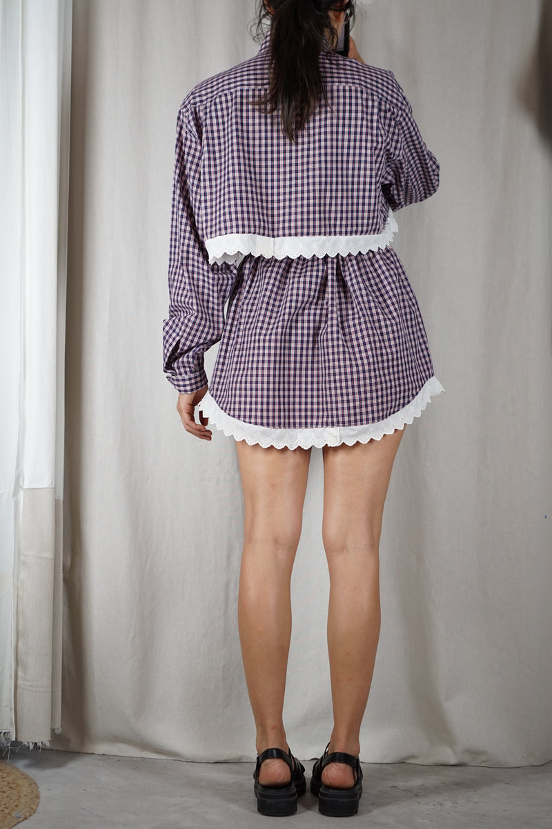 L'Ensemble Chemise imprimé - Pièce unique faut le voir porté © - Coton majoritaire & Broderie anglaise - T. 34 & 36 - Max reco 1m63/64