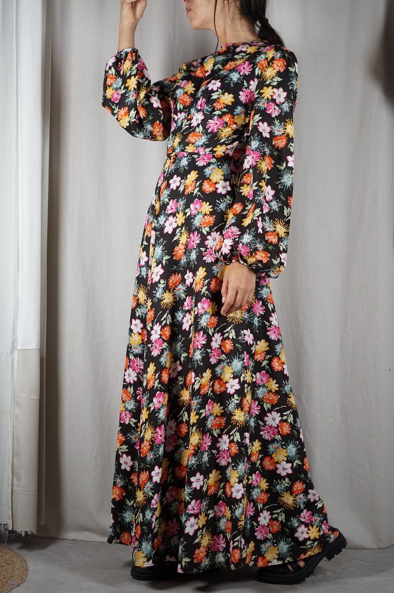 Incroyable Robe Vintage flurie couturière - T. 36 - 1m70 minimum recommandé