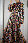 Incroyable Robe Vintage flurie couturière - T. 36 - 1m70 minimum recommandé