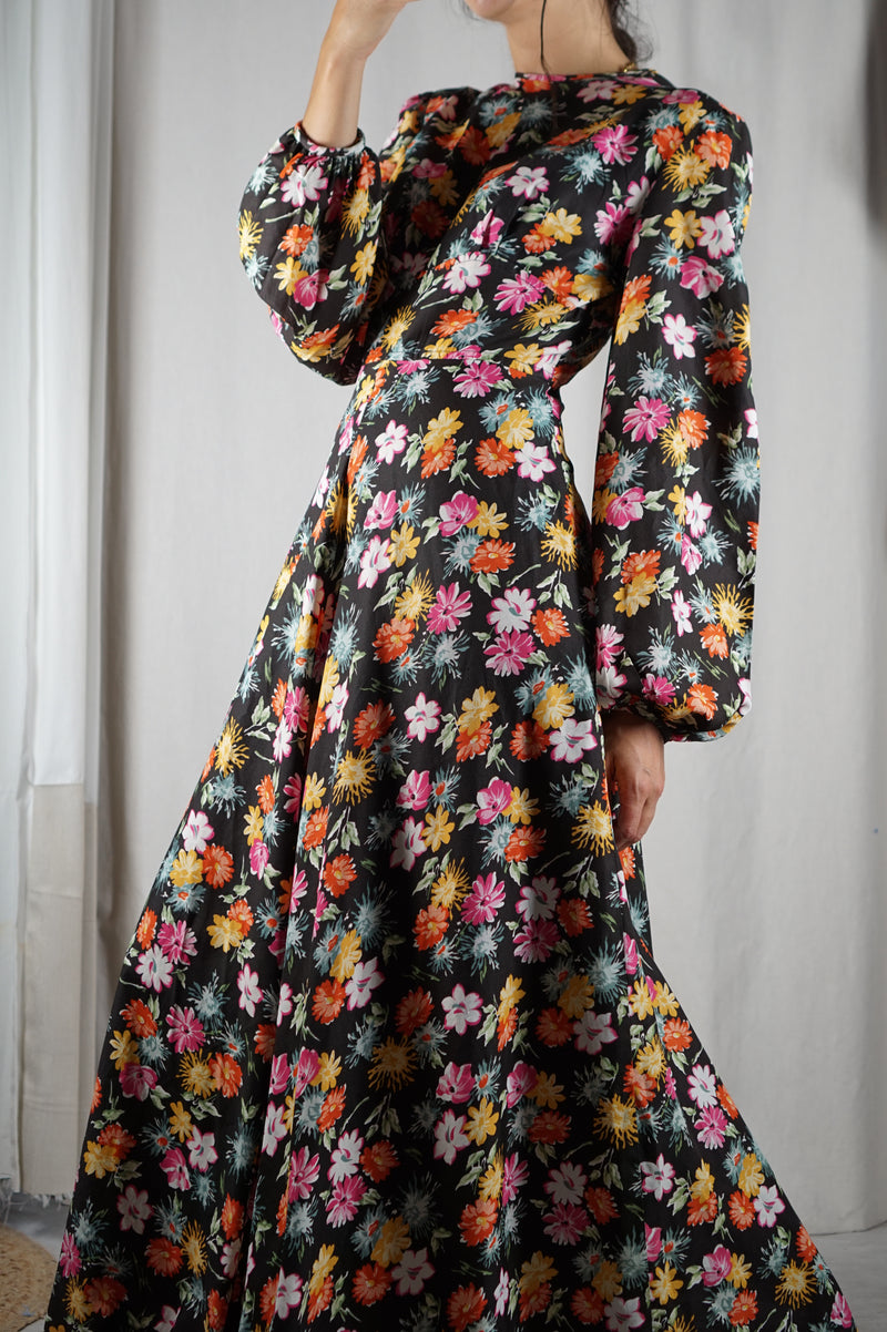 Incroyable Robe Vintage flurie couturière - T. 36 - 1m70 minimum recommandé