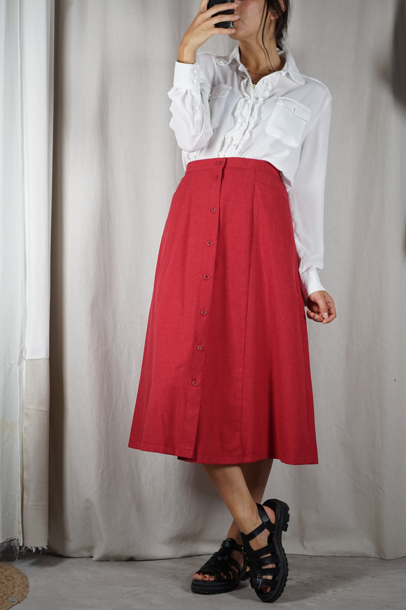 Belle Jupe Vintage coquelicot - Comme neuve - T. 38 & 40