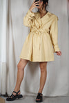 Magnifique Trench Vintage à nouer - Coton & polyester peau-de-pêche - T. 38 & 40