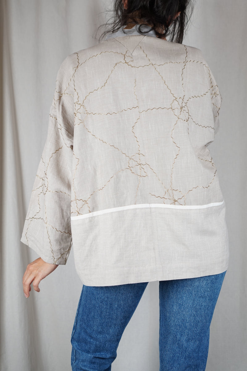 Superbe Veste façon Kimono - Lin & Coton - T. 38 à petit 42