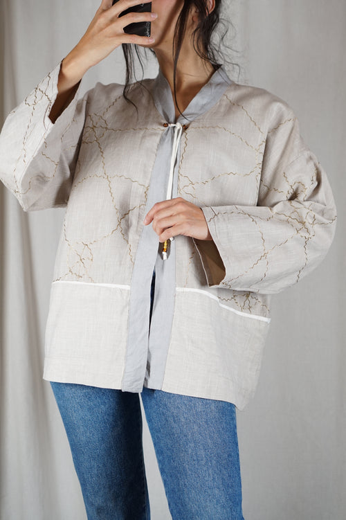 Superbe Veste façon Kimono - Lin & Coton - T. 38 à petit 42