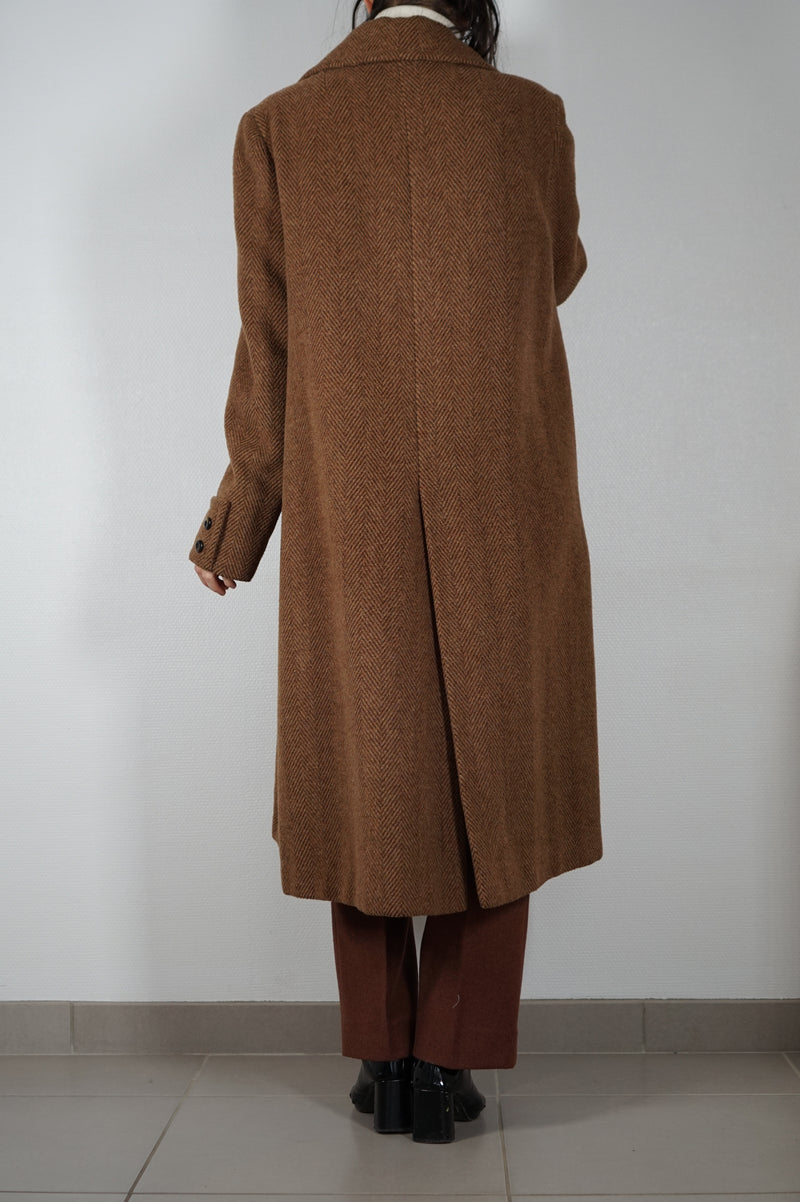 Magnifique Manteau couturière épais en laine - Gros col - T. 40 & 42 - Minimum 1m68 recommandé