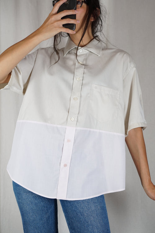 La Chemise Sorbet Amande & Rose pâle - Coton - Pièce unique faut le voir porté © - T.grand 38 & 40 - Idéal Grandes!
