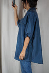 Magnifique Chemise longue Vintage en pure soie - T. 42 à 46