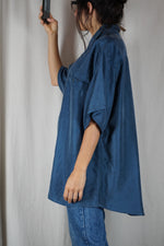 Magnifique Chemise longue Vintage en pure soie - T. 42 à 46