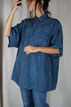 Magnifique Chemise longue Vintage en pure soie - T. 42 à 46