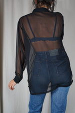 Superbe Chemise Vintage transparente perlée - T. 34 à petit 40