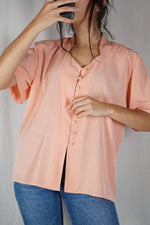 Superbe Chemise Vintage abricot - T. 42 à grand 44
