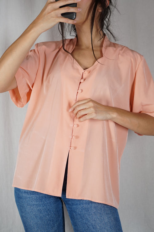 Superbe Chemise Vintage abricot - T. 42 à grand 44