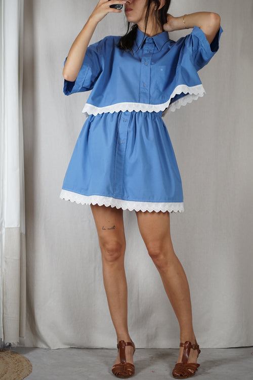 L'Ensemble Chemise Pierre Cardin - Pièce unique faut le voir porté © - Coton majoritaire & Broderie anglaise - T. 36 à petit 40 - Max 1m70 recommandé