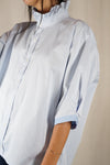 La Chemise Bleu ciel à Collerette - Pur Coton - Pièce unique faut le voir porté © - T. 40 à petit 44 (lire descr)