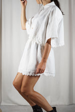 L'Ensemble Chemise pur Lin - Pièce unique faut le voir porté © - Lin & Broderie anglaise - T. 38 & 40 - Max 1m65 recommandé