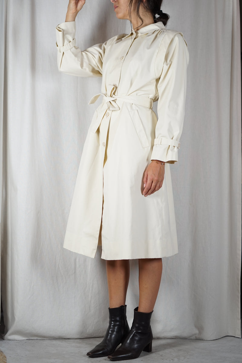 Incroyable Trench Vintage en coton épais mélangé - RARE! - T. 34 & 36