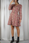 Magnifique Robe Vintage automnale - Rayonne - fabrication canadienne - T. 34 & 36