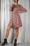 Magnifique Robe Vintage automnale - Rayonne - fabrication canadienne - T. 34 & 36