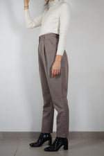 Superbe Pantalon Carotte Vintage taupe  🇫🇷 - T. grand 34/petit 36