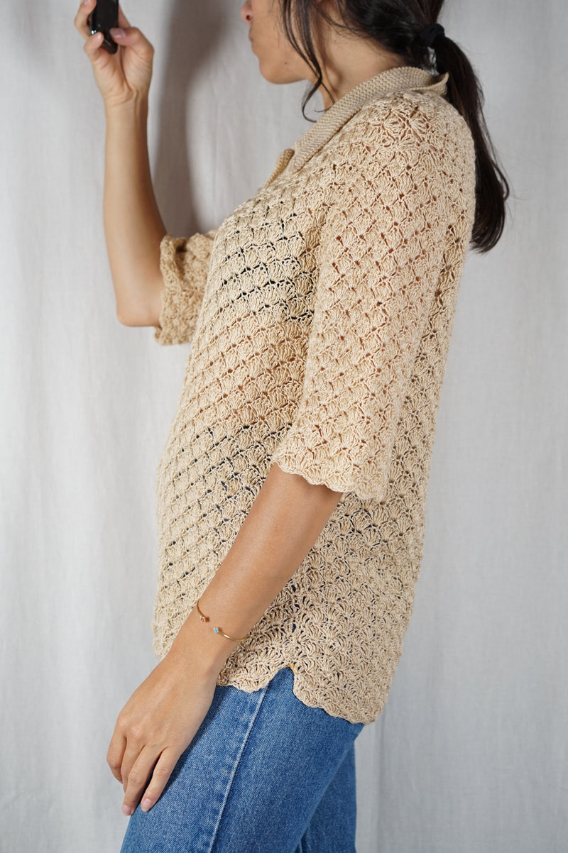 Magnifique Maille Vintage tricotée main - T. 36/38 à 42