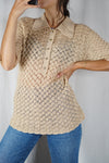 Magnifique Maille Vintage tricotée main - T. 36/38 à 42