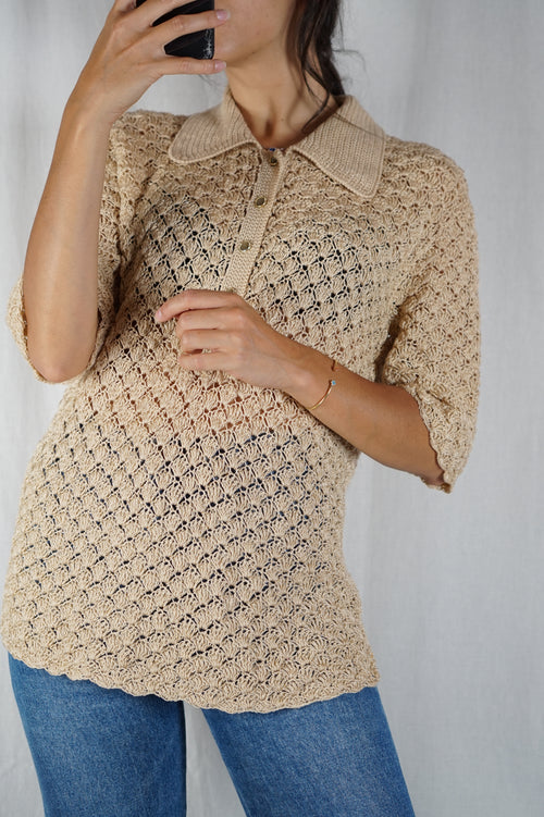 Magnifique Maille Vintage tricotée main - T. 36/38 à 42