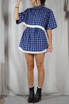 L'Ensemble Chemise imprimé Tartan - Pièce unique faut le voir porté © - Coton & Broderie anglaise - T. 38 & petit 40 - Max 1m64 recommandé