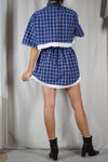 L'Ensemble Chemise imprimé Tartan - Pièce unique faut le voir porté © - Coton & Broderie anglaise - T. 38 & petit 40 - Max 1m64 recommandé