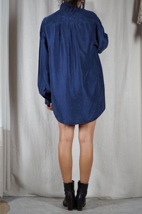 Superbe Chemise Vintage longue/Robe en pure soie - T. 36 & 38