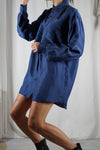 Superbe Chemise Vintage longue/Robe en pure soie - T. 36 & 38