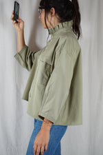 La Chemise Vert Epinard à Collerette - Coton - Pièce unique faut le voir porté © - T. 40/42 à 46 (lire descr)
