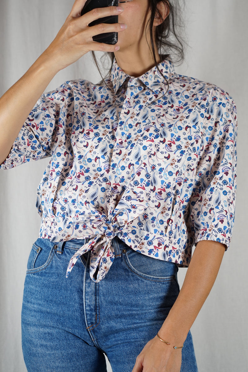 La Chemise à motifs à nouer - Coton - Pièce unique faut le voir porté © - T. 36 & 38