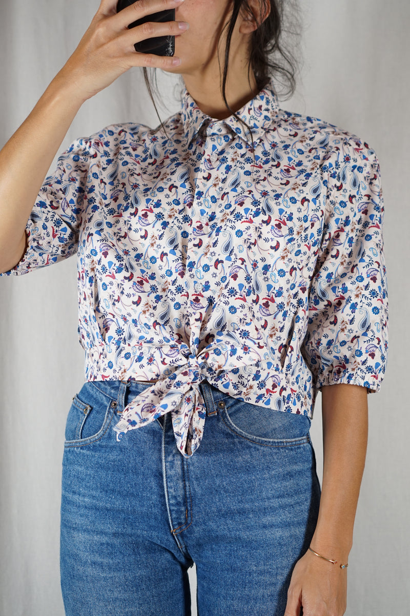 La Chemise à motifs à nouer - Coton - Pièce unique faut le voir porté © - T. 36 & 38