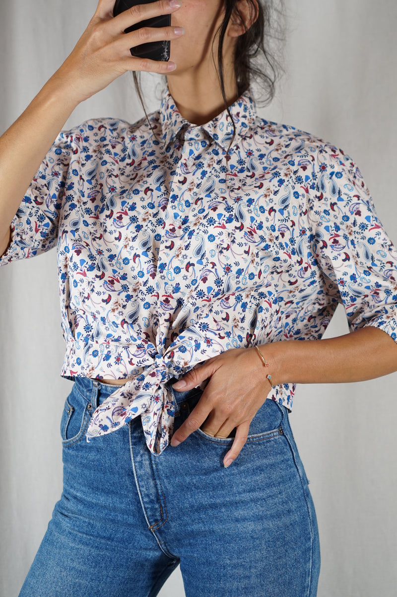 La Chemise à motifs à nouer - Coton - Pièce unique faut le voir porté © - T. 36 & 38