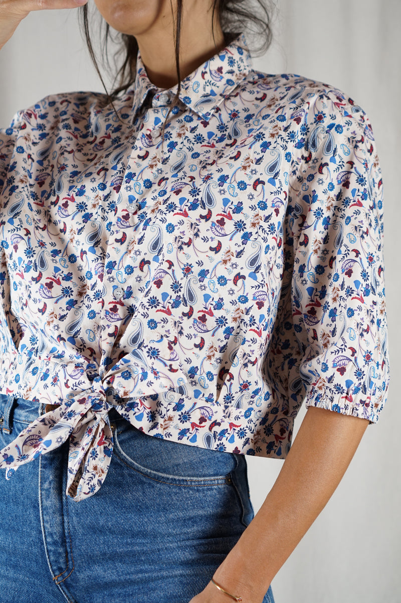 La Chemise à motifs à nouer - Coton - Pièce unique faut le voir porté © - T. 36 & 38