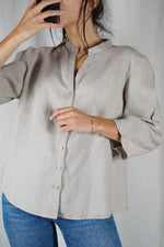 Superbe Blouse Vintage en lin - T. 40 à petit 44