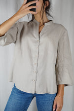Superbe Blouse Vintage en lin - T. 40 à petit 44