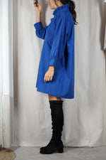La Robe Collerette Bleu Electrique - Pièce unique faut le voir porté © - T. 40 à 46 (lire description)