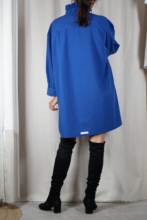 La Robe Collerette Bleu Electrique - Pièce unique faut le voir porté © - T. 40 à 46 (lire description)