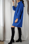 La Robe Collerette Bleu Electrique - Pièce unique faut le voir porté © - T. 40 à 46 (lire description)