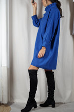 La Robe Collerette Bleu Electrique - Pièce unique faut le voir porté © - T. 40 à 46 (lire description)