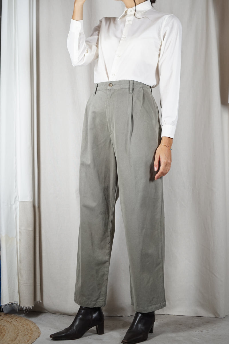 Magnifique Pantalon Vintage Kaki clair - 100% Coton doux - T. 40