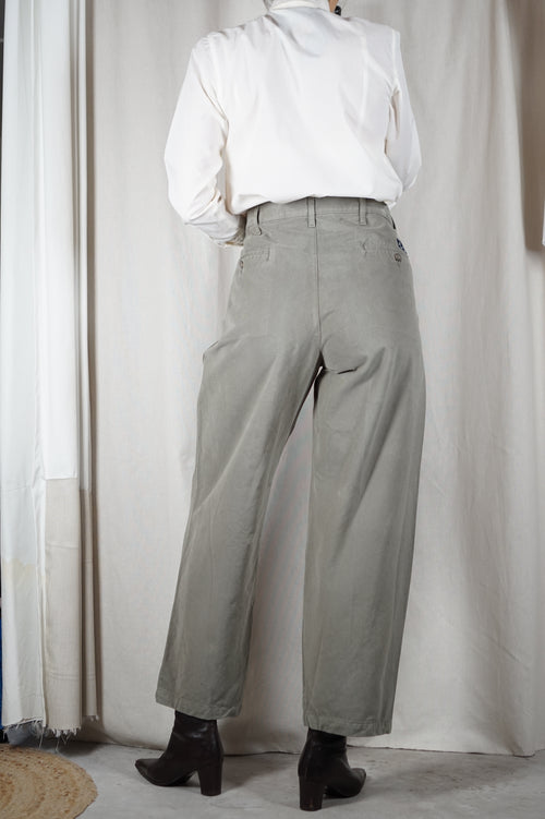 Magnifique Pantalon Vintage Kaki clair - 100% Coton doux - T. 40
