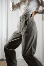 Magnifique Pantalon Vintage Kaki clair - 100% Coton doux - T. 40