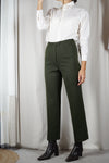 Superbe Pantalon Vintage Vert sapin en laine - Rodier - T. 34/petit 36