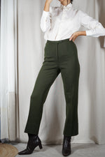 Superbe Pantalon Vintage Vert sapin en laine - Rodier - T. 34/petit 36