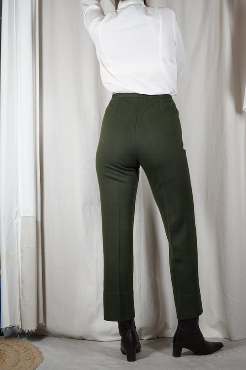 Superbe Pantalon Vintage Vert sapin en laine - Rodier - T. 34/petit 36